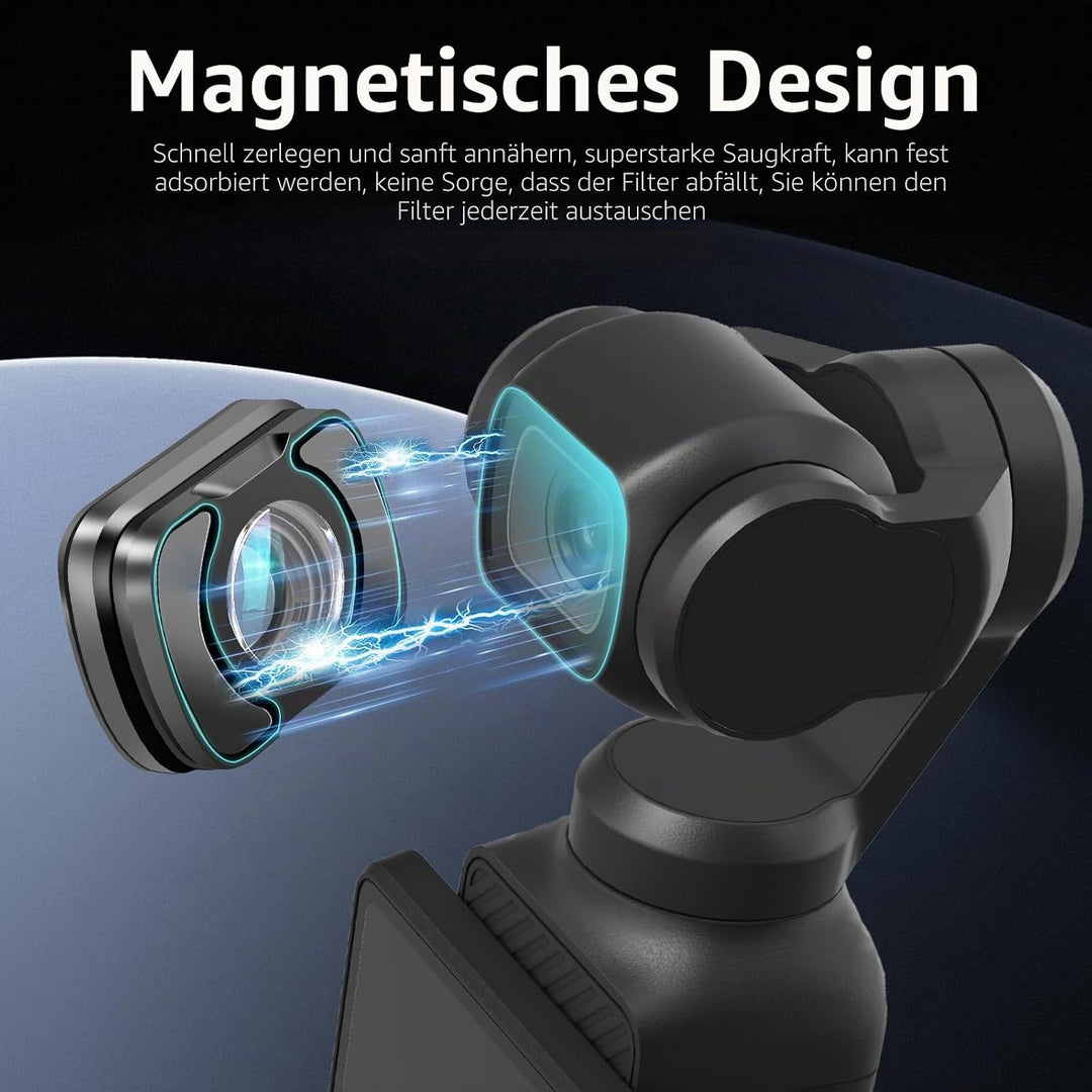 REYGEAK Weitwinkelobjektiv Kompatibel mit Osmo Pocket 3, Magnetische Designlinse für DJI Osmo Pocket