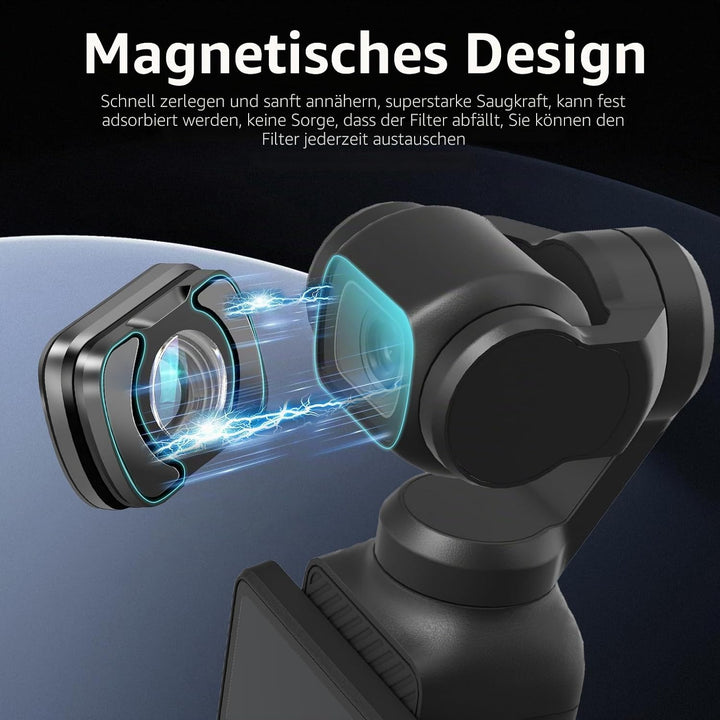 REYGEAK Weitwinkelobjektiv Kompatibel mit Osmo Pocket 3, Magnetische Designlinse für DJI Osmo Pocket