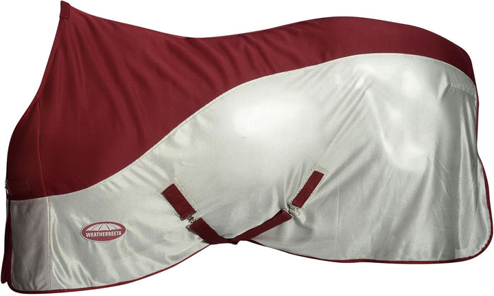 Weatherbeeta Micro-Air Standard Neck Cooler Rug Burgundy Grey 160 cm / 7'0, Burgundy Grey 160 cm / 7