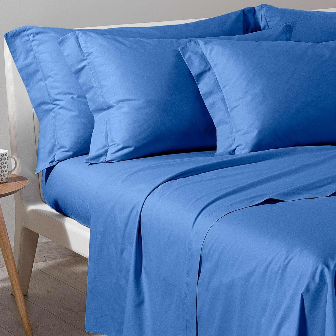 Caleffi - Bettwäsche-Set aus Baumwolle, einfarbig, für französisches Bett, Mokka Una piazza e mezza