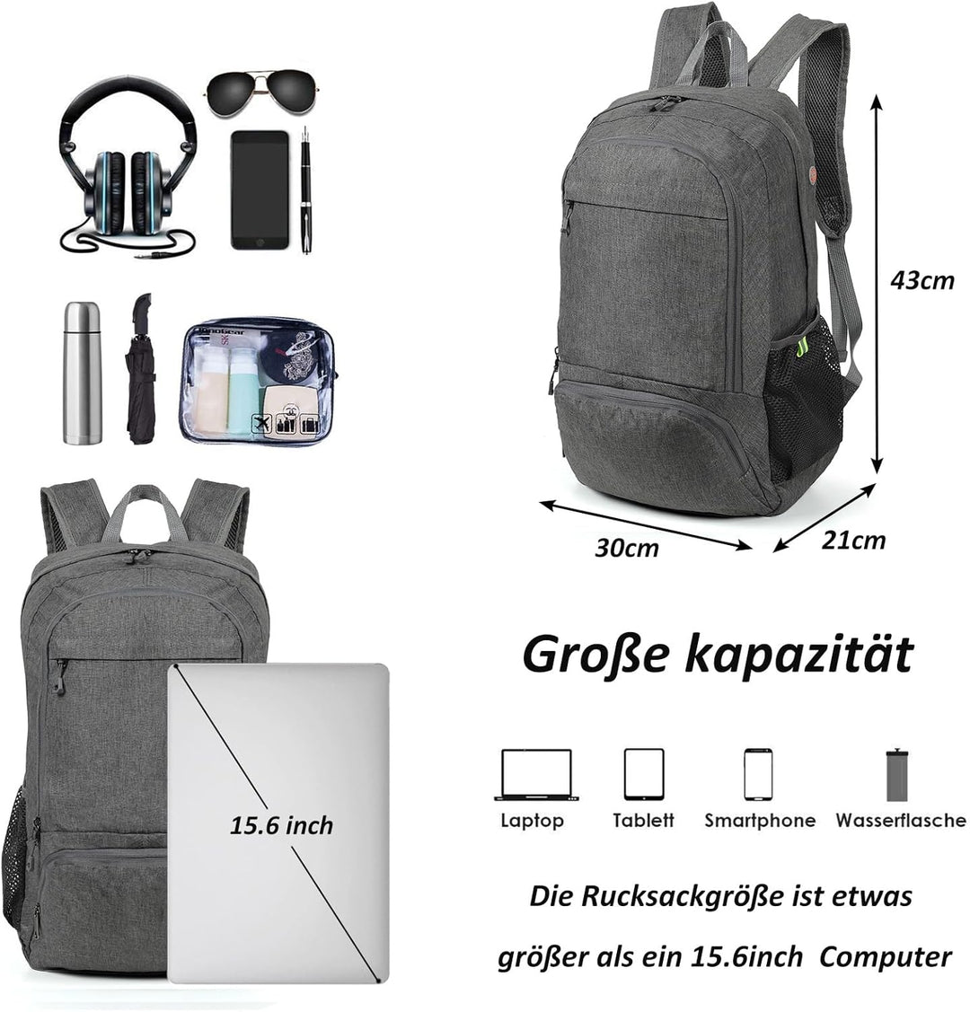 TANTOMI Wanderrucksack Ultraleicht Faltbarer Rucksack Klein, Packable Tagesrucksäcke Trekkingrucksac