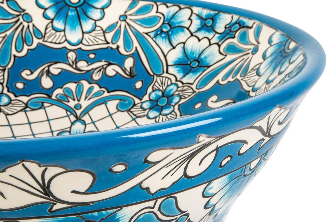 Lorena prima - Talavera mexikanisches Waschbecken mit Refief - Cerames | Aufsatzwaschbecken 42,5 x 1