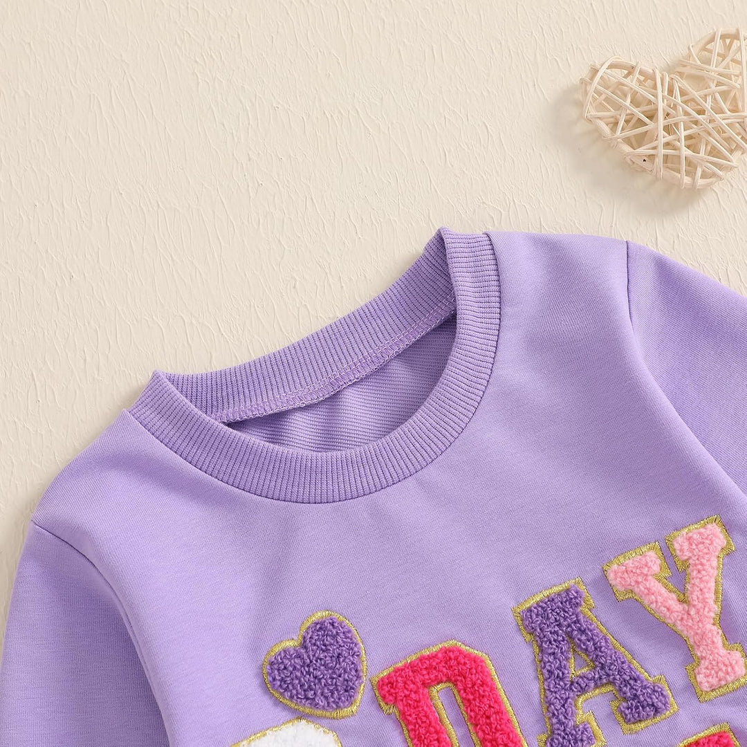 Baby Mädchen Geburtstag Outfit Prinzessein Spitzen Rock Set Langarm Buchstaben Stickerei Sweatshirt+