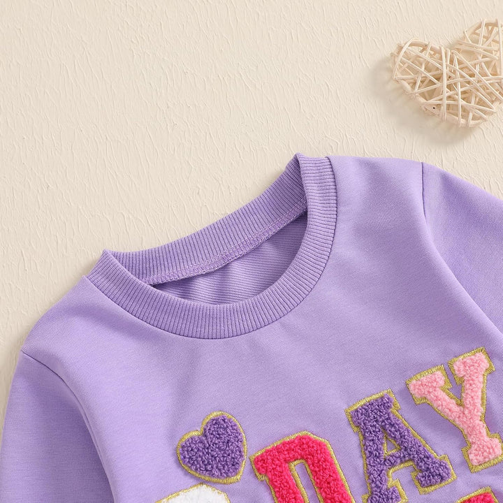 Baby Mädchen Geburtstag Outfit Prinzessein Spitzen Rock Set Langarm Buchstaben Stickerei Sweatshirt+