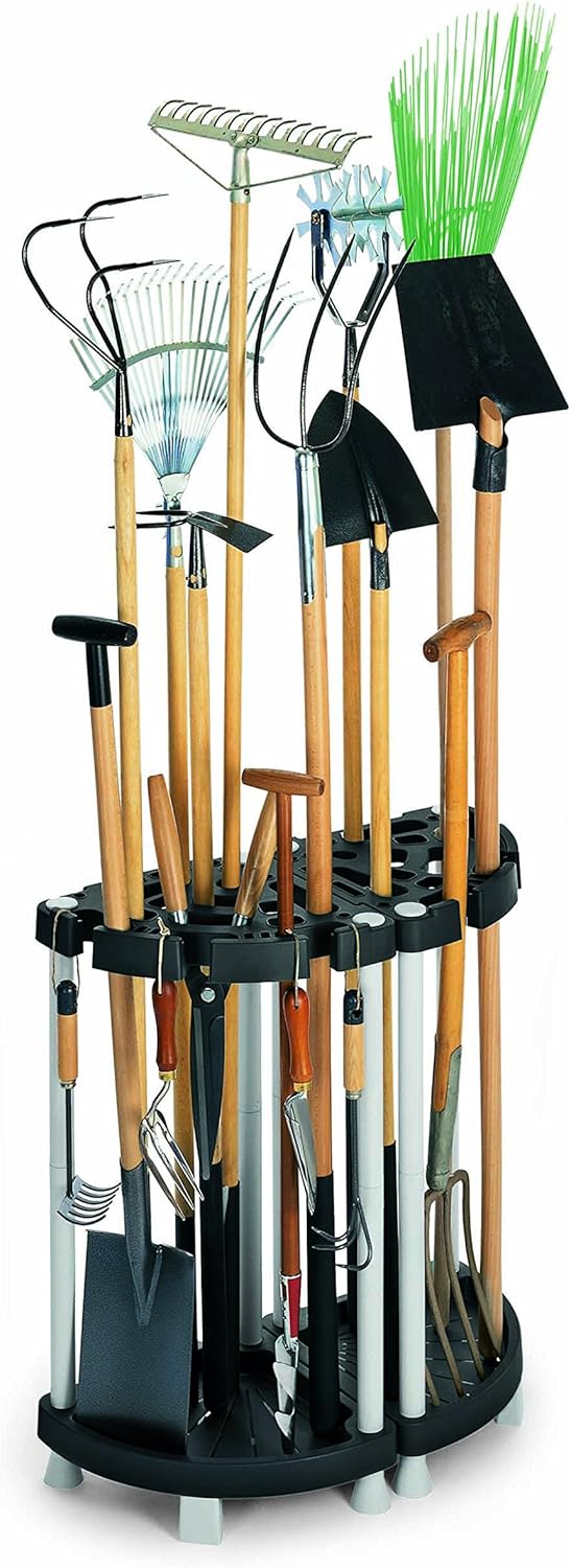 Terry - Double Tool Rack: Werkzeugregal, Mit verschiedenen Halterungen, für Werkzeuge und Besen, 73x