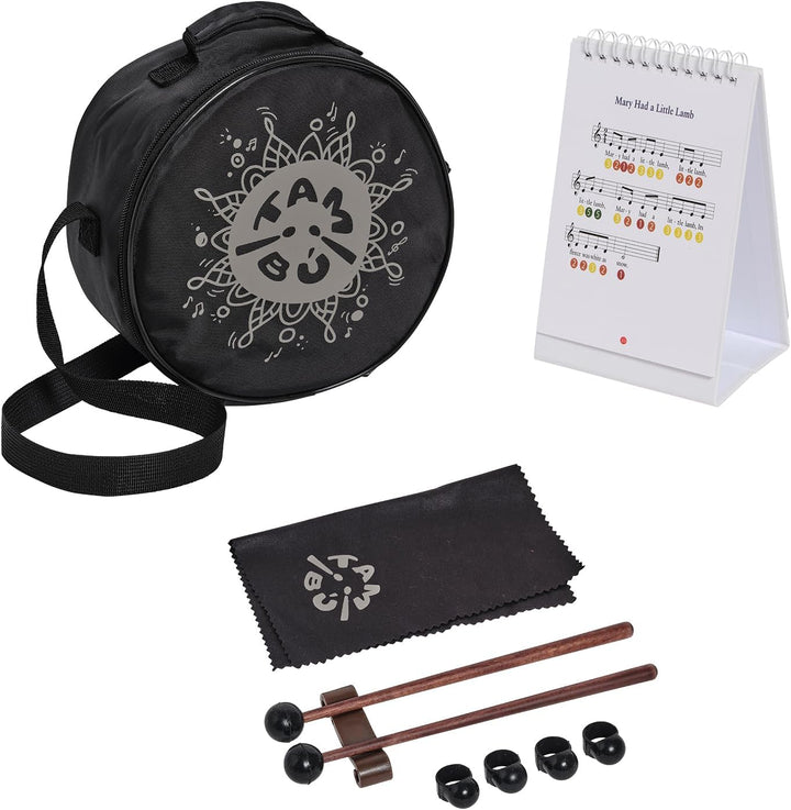 TAMBÚ Stahlzunge Trommel, 8 Zoll, 11 Noten, Handpan, Metall-Perkussionsinstrument (Anthrazitgrau), A