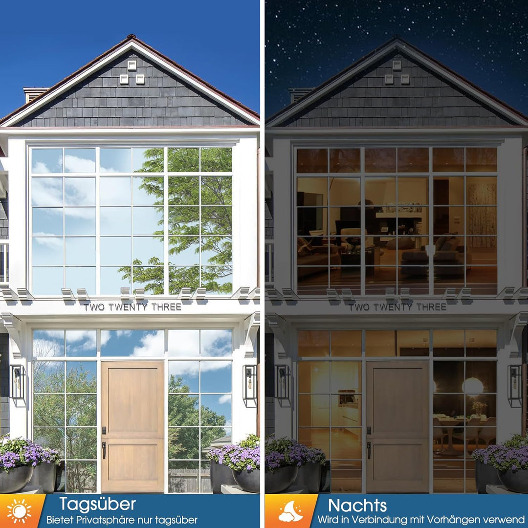 Lifetree Fensterfolie Spiegelfolie Wärmereflektion Selbstklebend Sonnenschutzfolie Wärmegrad Kontrol