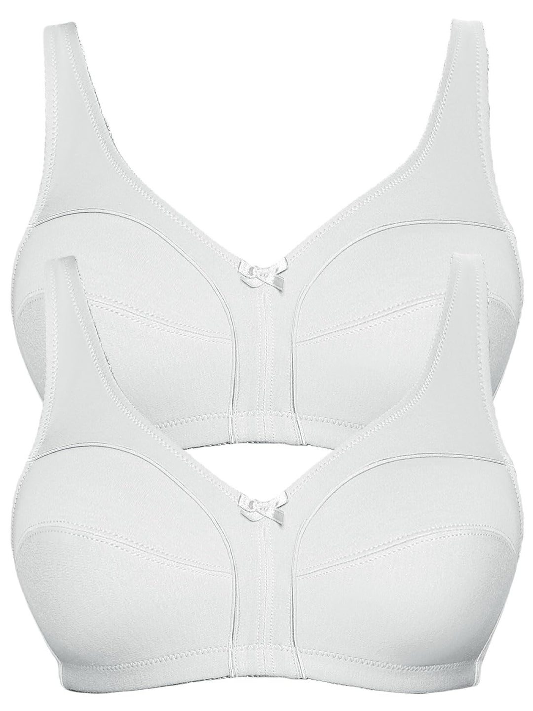 VIANIA! 2er Pack Baumwoll Soft BH Basic 105452 75B Weiss, 75B Weiss
