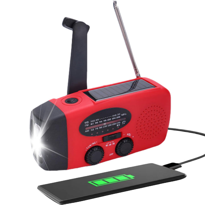 Solar Radio, Solar Dynamo Kurbel Radio FM AM NOAA Tragbares Outdoor Kurbelradio, LED Licht Notfallra