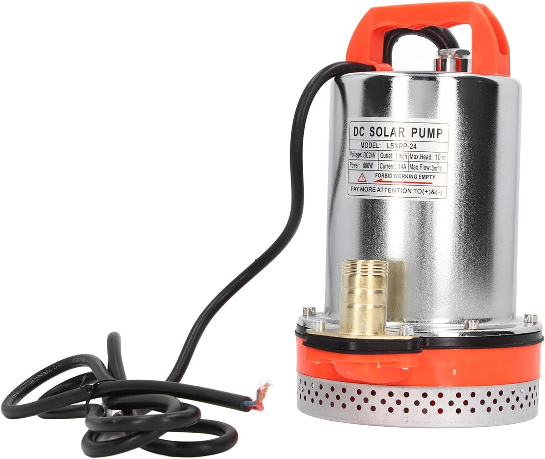 DC 24V 500W Tauchpumpe mit Edelstahlgehäuse – Solar- & Brunnenpumpe mit Vollkupfermotor für Garten,