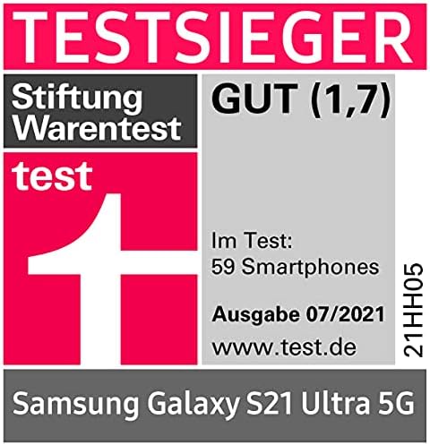 Samsung Galaxy S21 Ultra 5G, Android Smartphone ohne Vertrag, Quad-Kamera, Infinity-O Display, 512 G