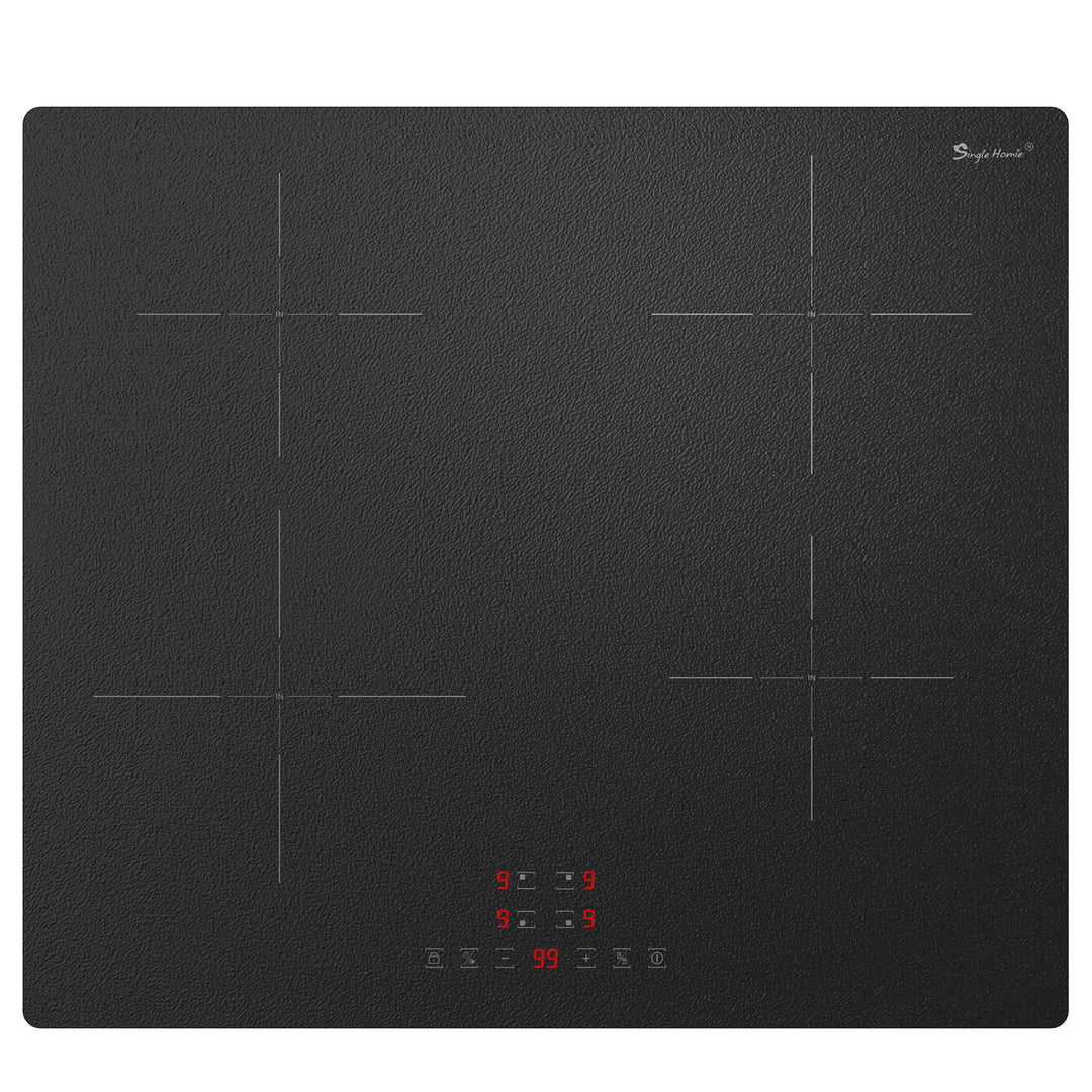 Induktionskochfeld 60 cm Einbau, Induktionskochfeld mit Mattiertes Glas, Boost-Funktion, 9 Leistungs