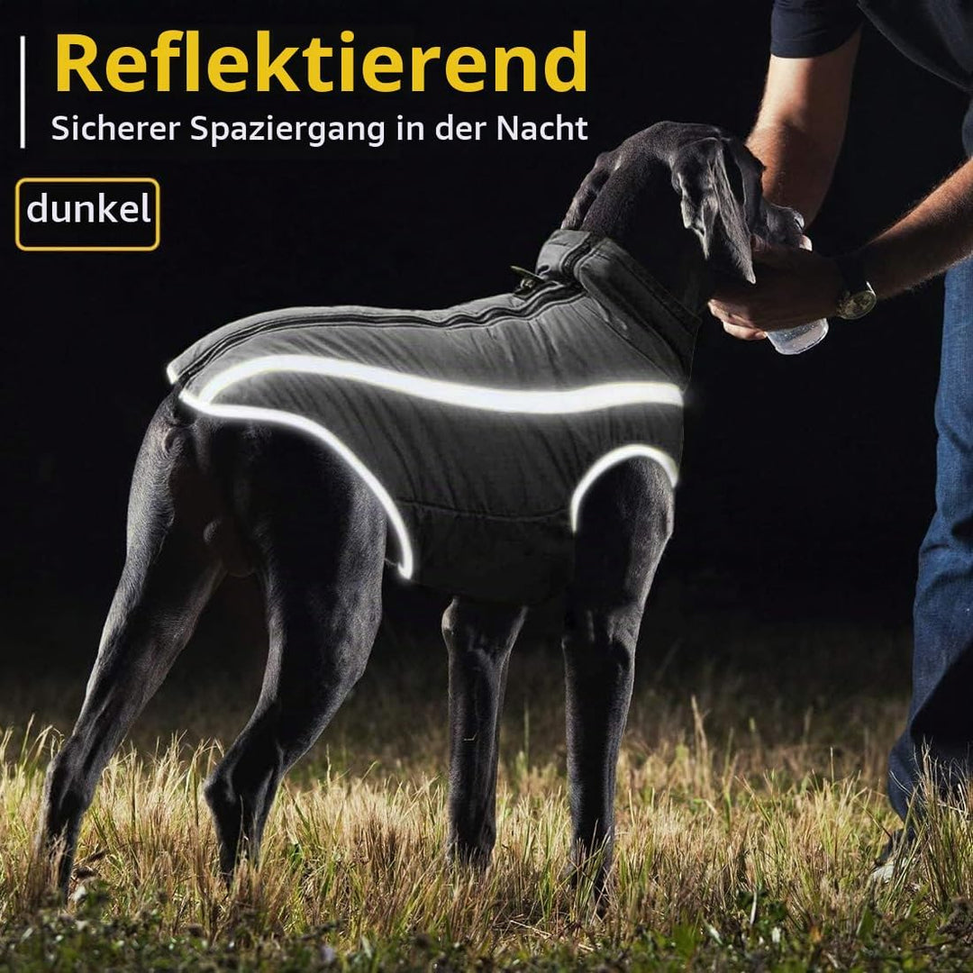 Idepet Wasserdichter Hundemantel Winter Warme Jacke, Winddichte Haustierkleidung Hundejacke Outfit f