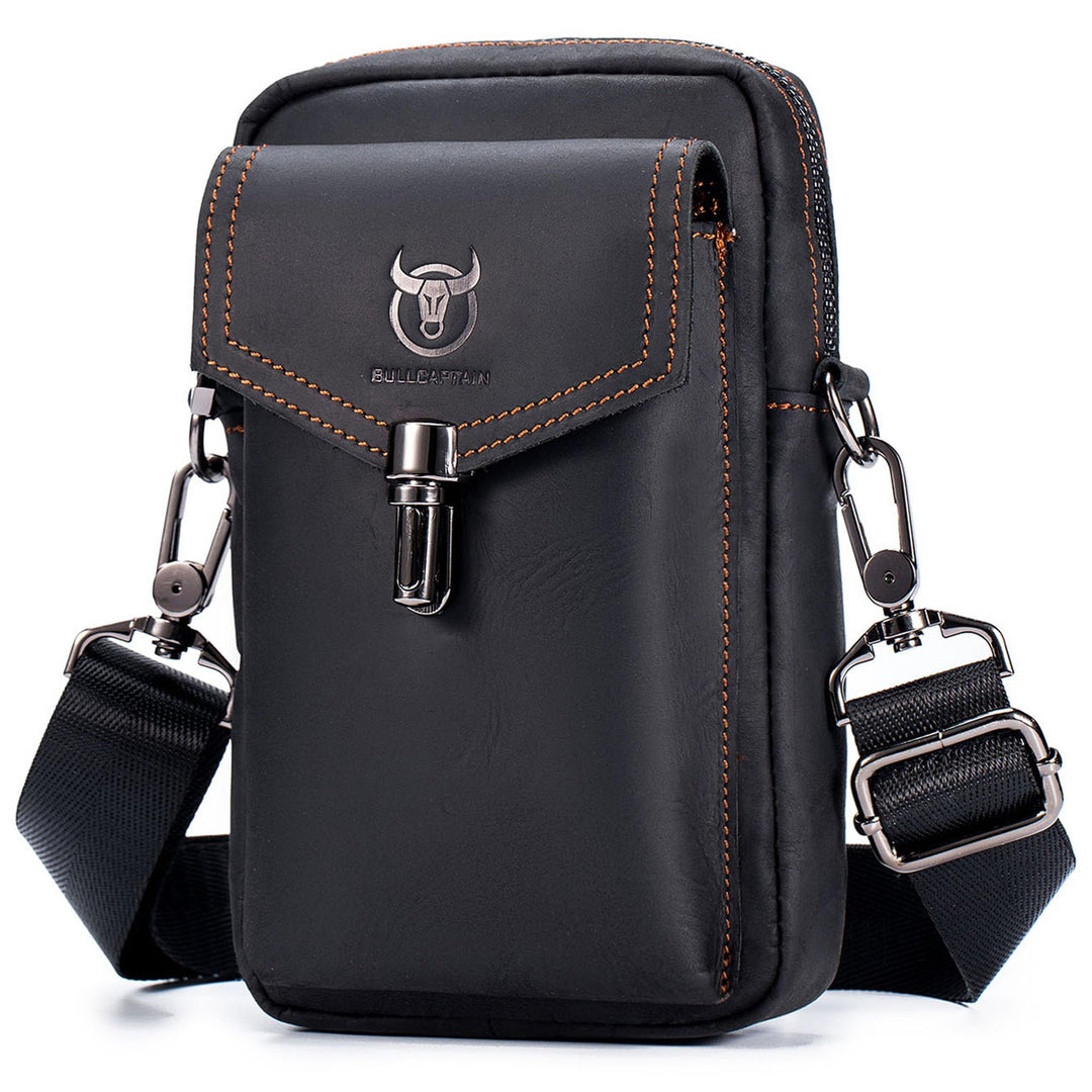 BAIGIO Handytasche Leder Vintage Gürteltasche Herren Hüfttasche Klein Schultertasche Umhängetasche R