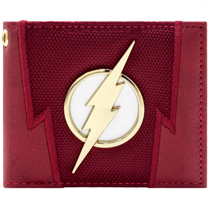 The Flash Goldener Blitz Emblem Superheld Anzug Geldbörse/Geldbeutel Klapp ID- & Kartenhalter, Rot