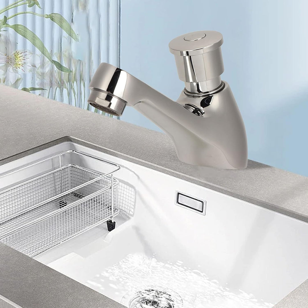 Waschtischarmatur, G1/2 Verzögerung Wasserhahn Einzelner Kaltwasserhahn Selbstschliessende Wasserspa