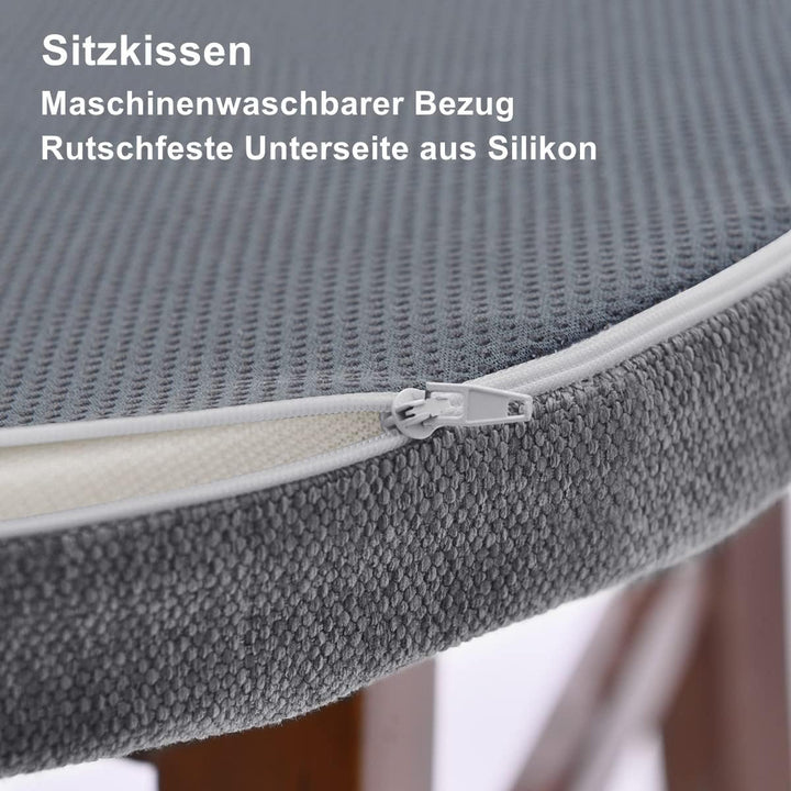 TANYOO 2er Set Sitzkissen Stuhl Waschbares Stuhlkissen mit Bindeband 43 * 41cm Rutschfestes Sitzpols