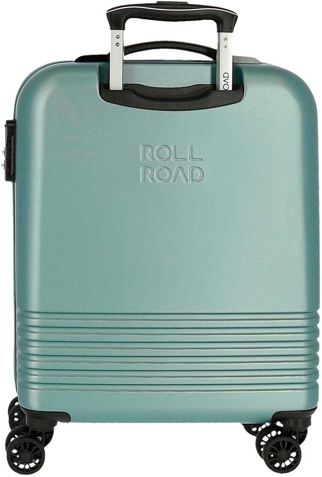 Roll Road India Kabinenkoffer Grün 40x55x20 cms Hartschalen ABS Kombinationsschloss 37L 2,5Kgs 4 Dop