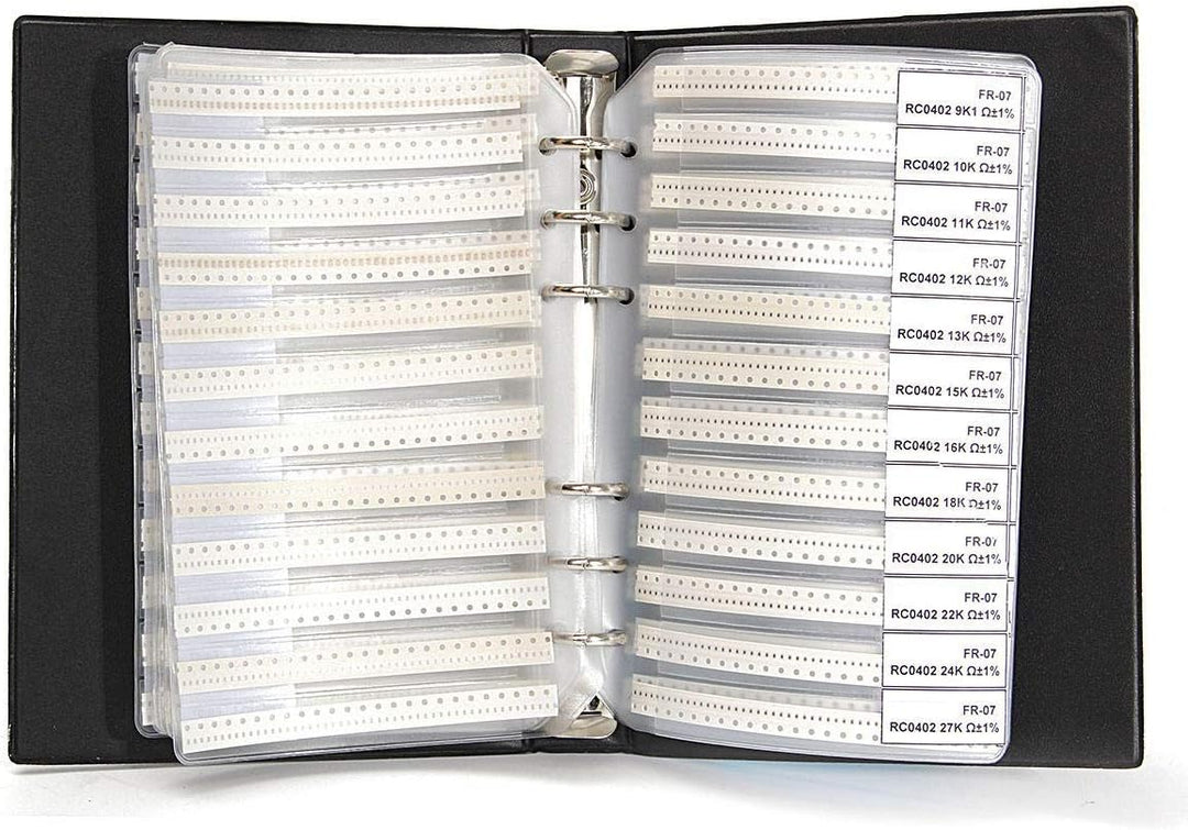 DollaTek 1% 0402 SMD Widerstand Sortierter Ordner (0 Ohm-10M Ohm) 170value x 50pcs = 8500pcs Beispie