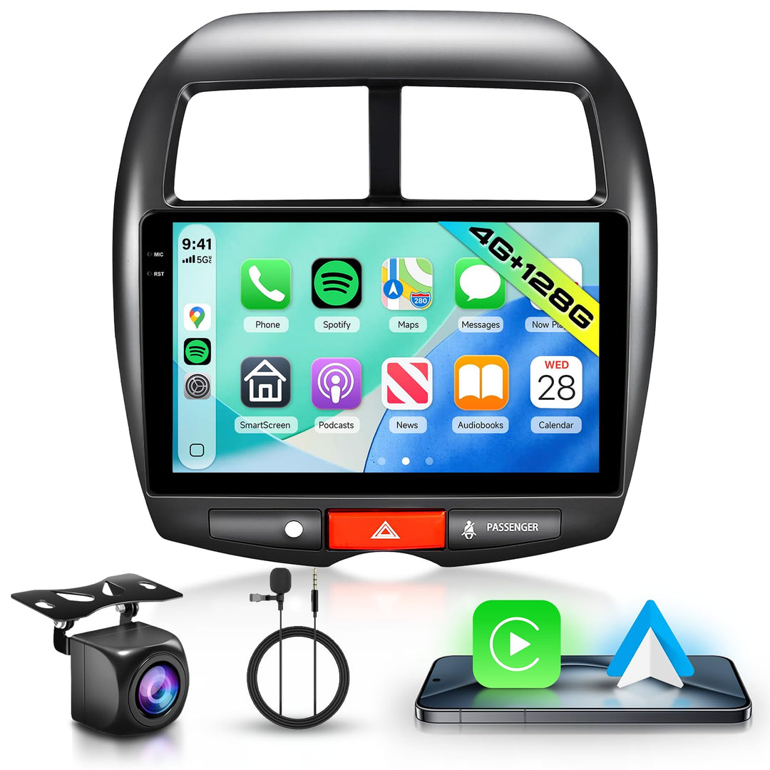 Hodozzy Autoradio 4G+128G für Mitsubishi ASX 1 2010-2016/ Citroen C4 2007-2013/ Peugeot 4008 2012 An