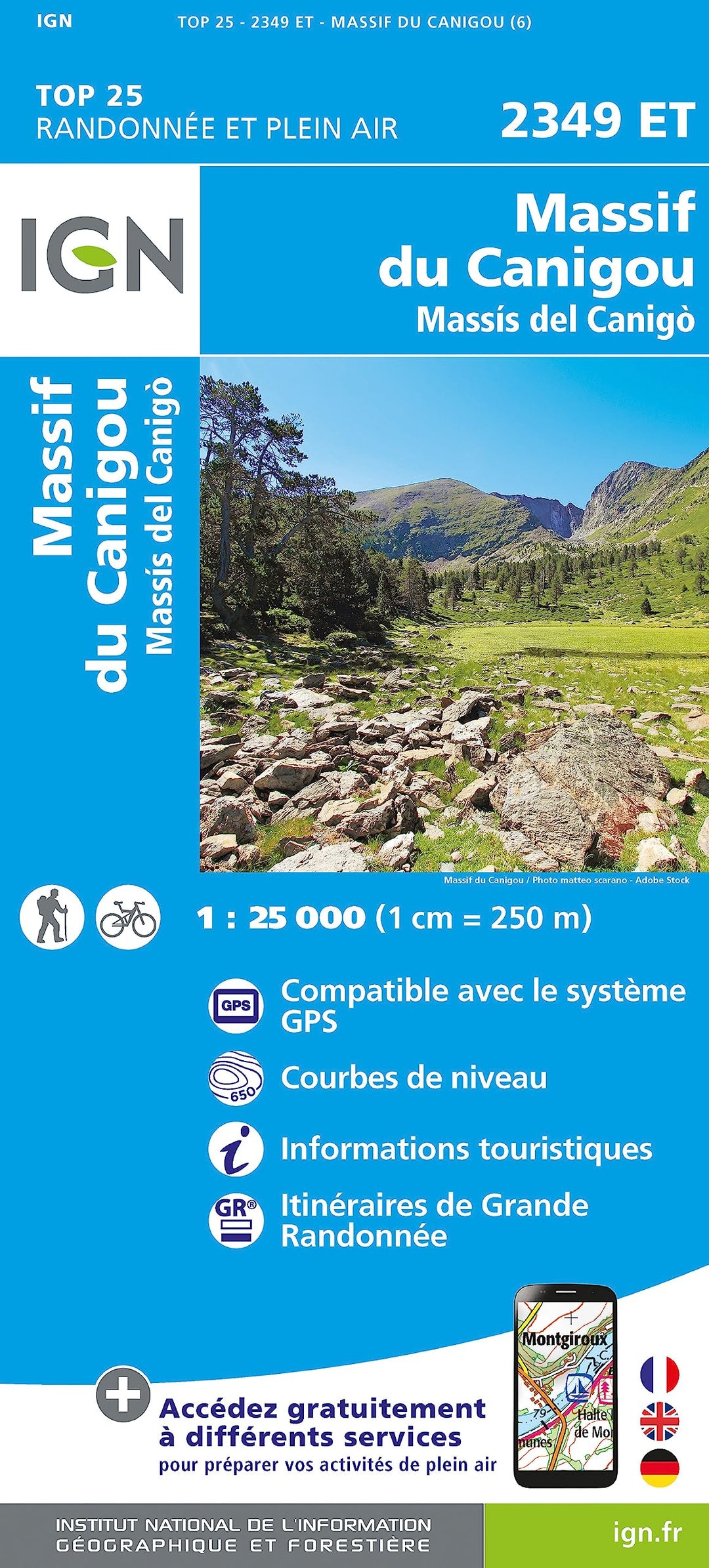 Massif du Conigou 1:25 000: 1:25000 (TOP 25), Karte