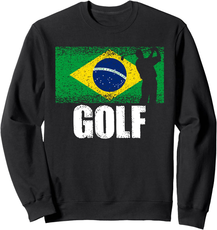 Golf Sport, Retro Brasilien Flagge, Brasilianischer Golfer Sweatshirt