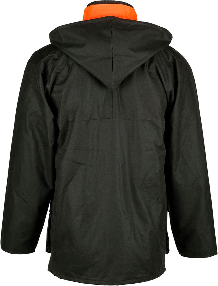 Wachsjacke New England Jager | Robuste Wind- und wasserdichte Regenjacke | Für Jäger mit Hasentasche