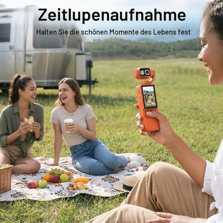 Q8 Tragbare Vlog-Kamera mit 180° schwenkbarem Objektiv, 1080p Digitalkamera für Fotografie &amp; Video,