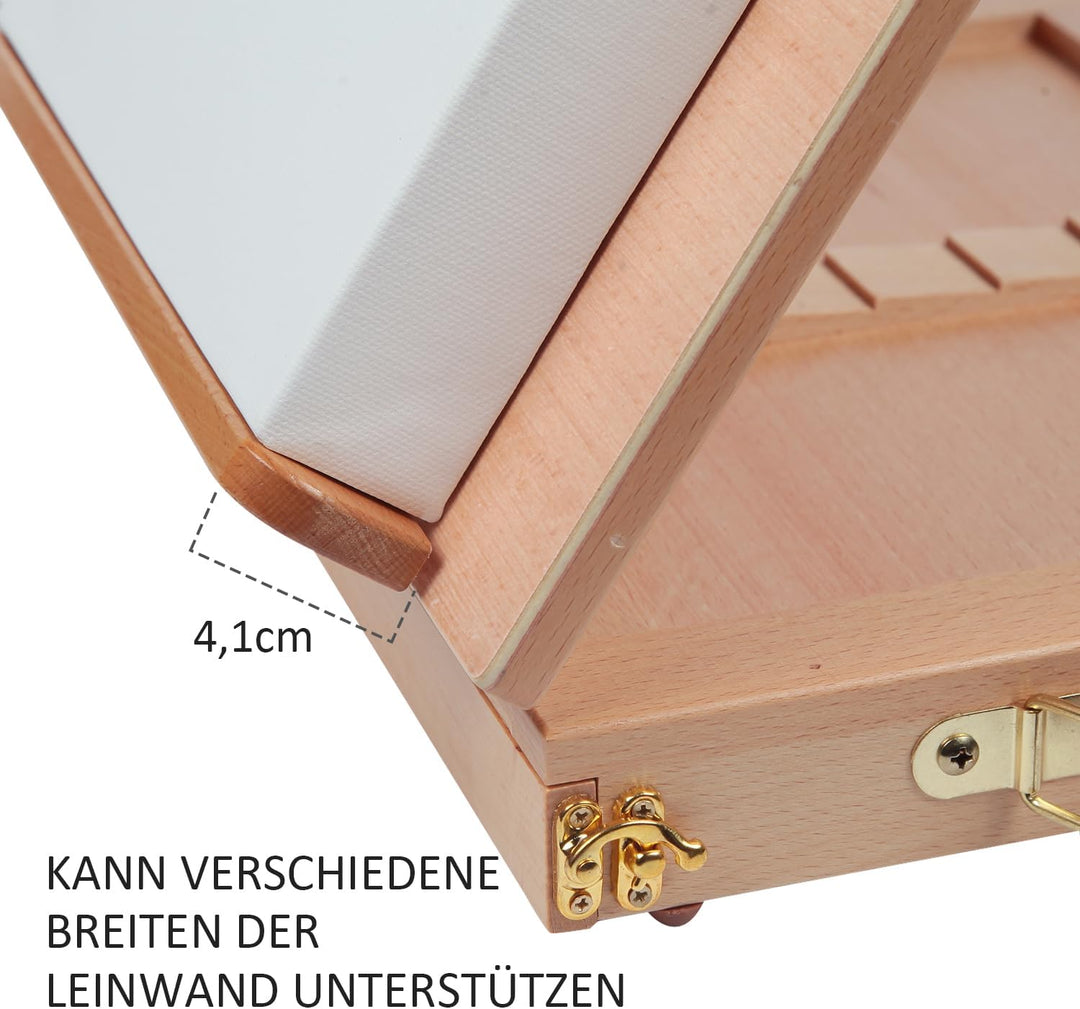COOZEE einstellbare Tabletop -Skizze Staffelei, tragbarer Massivholz -Schreibtisch Trailsel mit Lage