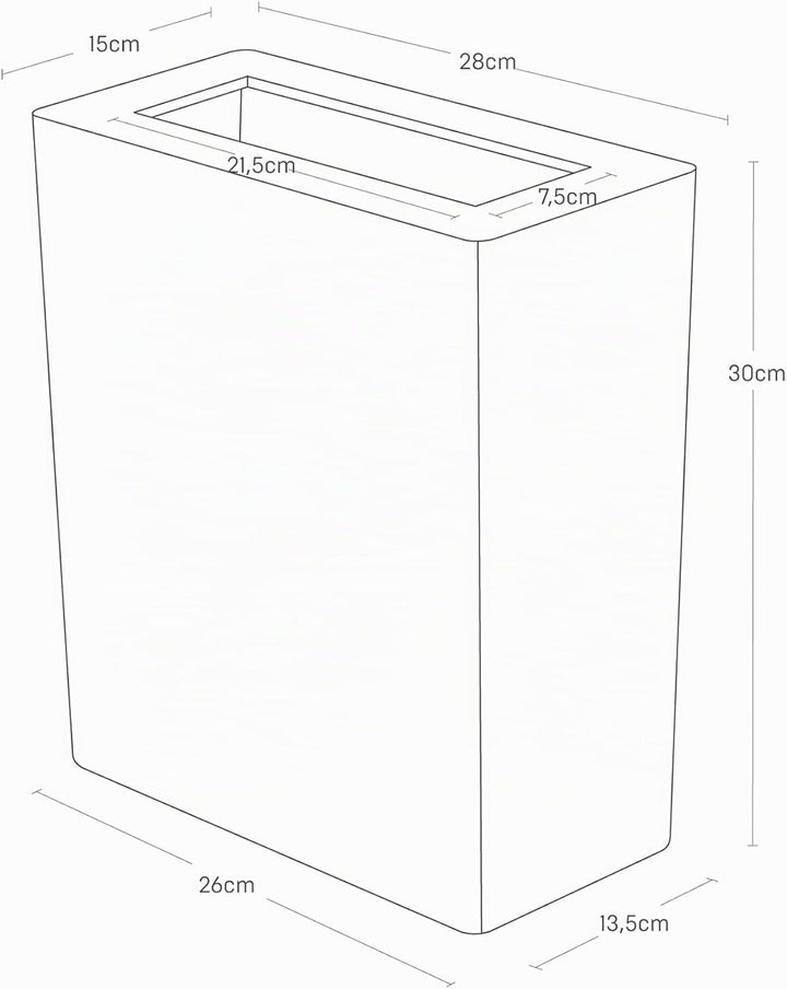 Trash Can Square - Rin - natural weiss, weiss