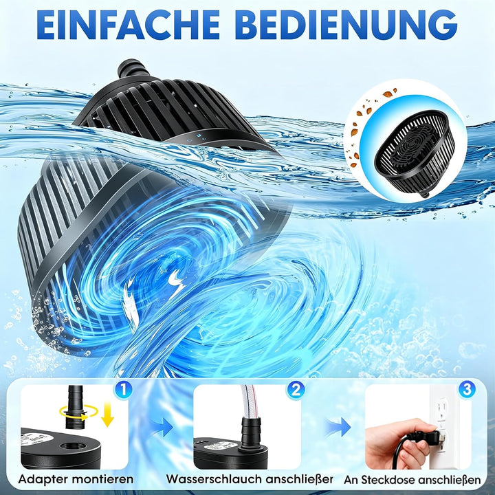Tauchpumpe, Tauchpumpe Schmutzwasser Regenfasspumpe 75W, automatischer Wasserstands-Sensor, Entwässe