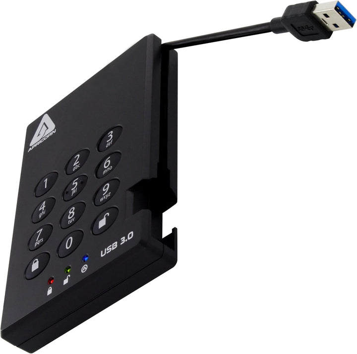 Apricorn 1 TB Aegis Schloss mit Zahlenkombination zum Verschlüsseln Einer USB 3.0 256-Bit AES XTS tr