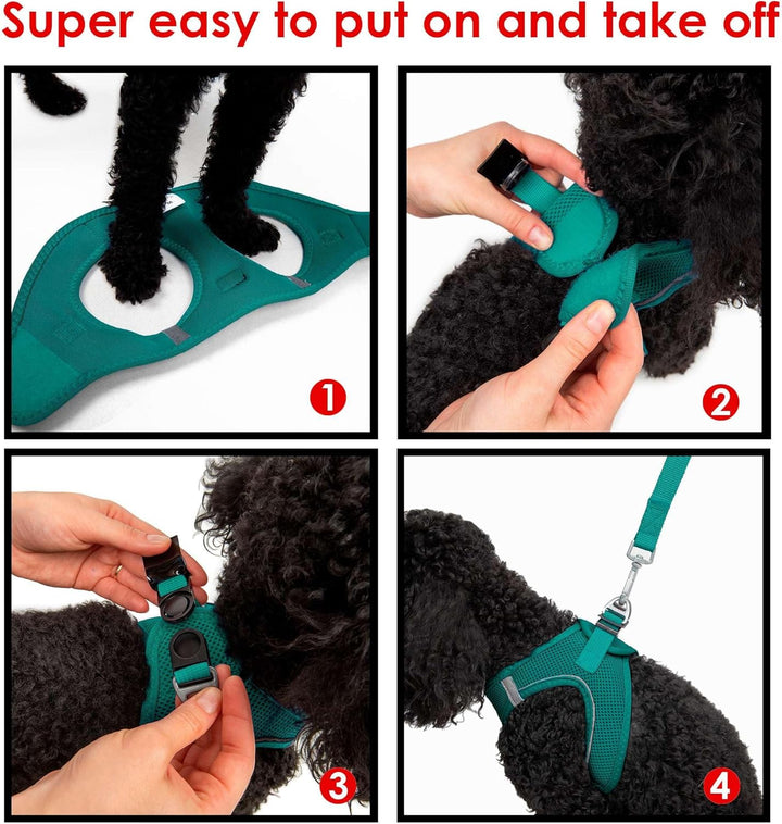 Tailpetz Airmesh-Geschirr (Smaragd, XL) Dunkelgrün XL (Brustumfang 66–70cm), Dunkelgrün XL (Brustumf