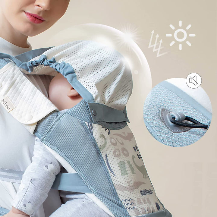 Bebamour Babytrage, ergonomisch, mit Hüftsitz, reine Baumwolle, leicht und atmungsaktiv, mehrere Pos