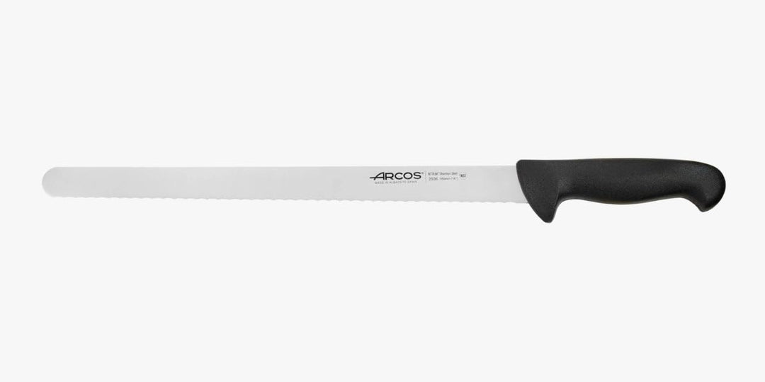 Arcos Kuchenmesser Flexibel 35 cm - Gezahnte Edelstahlklinge NITRUM - Präziser Schnitt - Schwarzer P