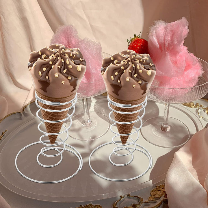Edelstahl Eistütenhalter 4 Stück Eiscreme Präsentationsständer Kegelständer Für Küche Gastronomie Fo