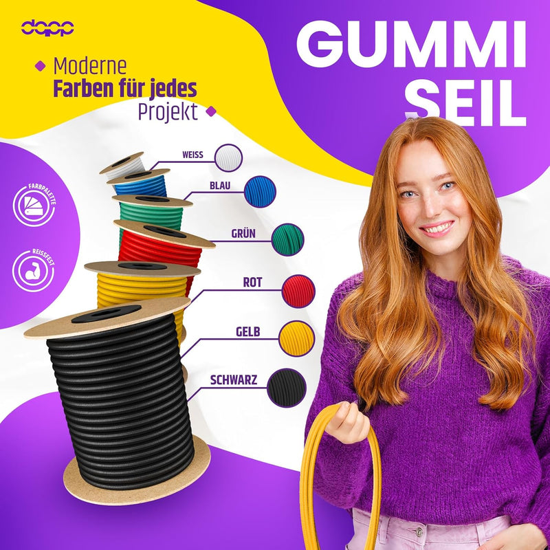 Gummiseil | 10mm | 25m | Rot | Expanderseil Expander Gummischnur Gummikordel Spannseil Planen Seil S