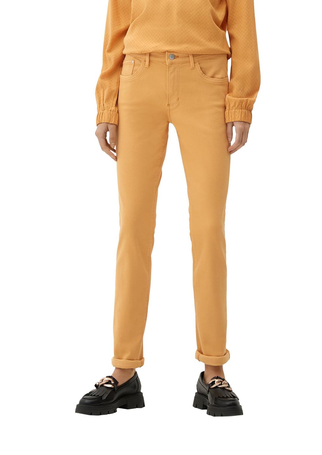 s.Oliver Damen Jeans-Hose, lang 44W / 30L Gelb, 44W / 30L Gelb