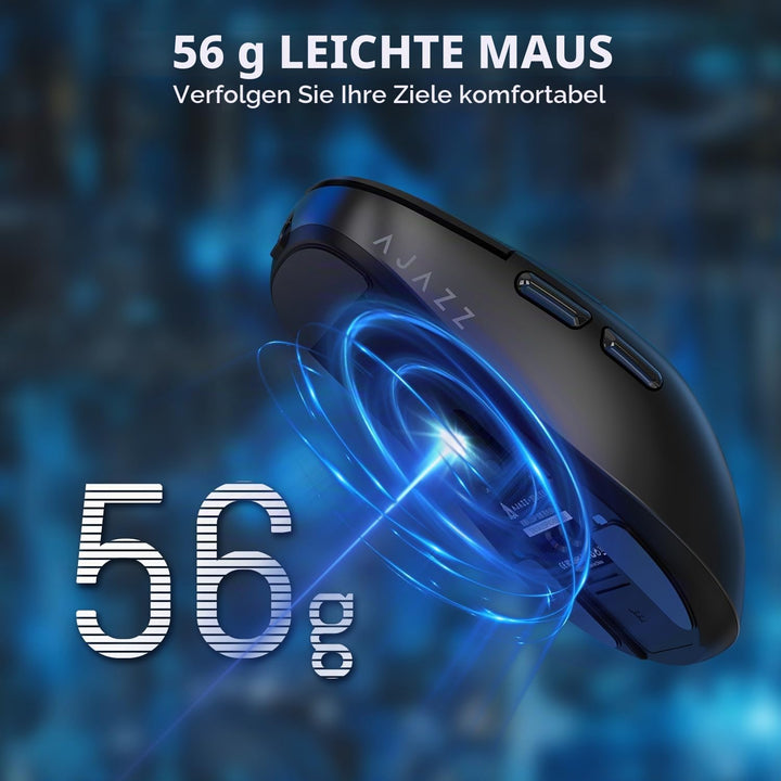 AJAZZ AJ159P SUPERLIGHT Kabellose Gaming-Maus mit Magnetischer Ladestation, Ultraleicht 56g, Pixart