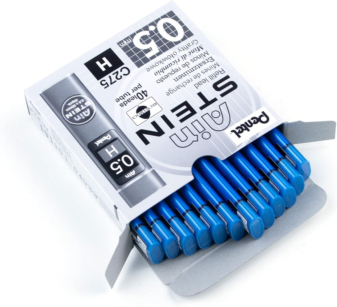 Pentel Ain STEIN C275 Feinmine, 40 Minen je Dose, 0.5 mm, Härtegrad H (12 Dosen), H