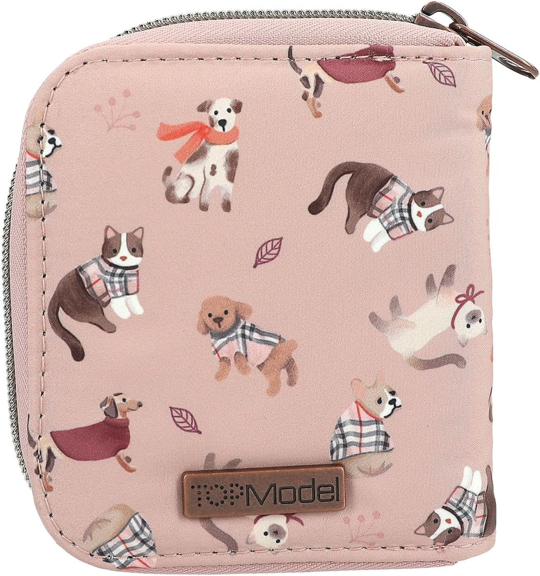 Depesche 13678 TOPModel Fur Ever Friends - Portemonnaie in Rosa und Kupfer, mit Model Motiv, Hunden