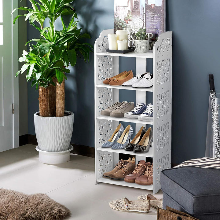 Ejoyous Schuhregal 5 Ebenen, Schuhablage Schmal Schuhschrank Schuhständer Platzsparend Stehregal Sho