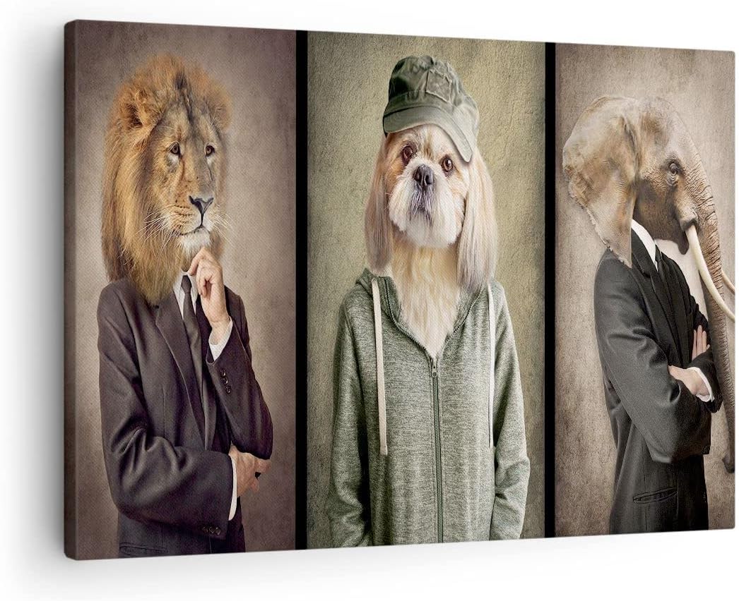 Bilder auf Leinwand Tier Abstraktion Leinwandbild mit Rahmen 70x50cm Wandbilder Dekoration Wohnzimme