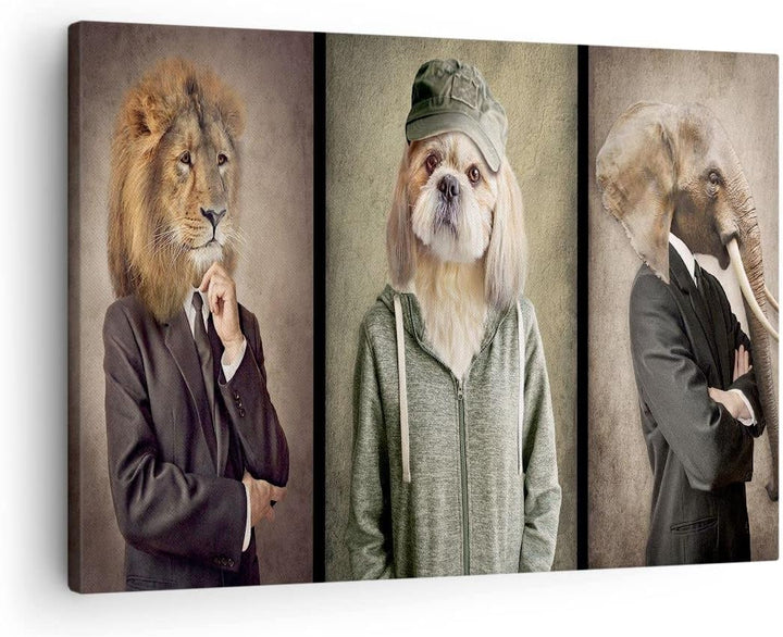 Bilder auf Leinwand Tier Abstraktion Leinwandbild mit Rahmen 70x50cm Wandbilder Dekoration Wohnzimme