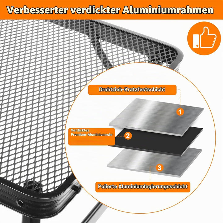 E EASTSTORM Campingtisch Klappbar 90×60cm，Gartentisch，Grilltisch mit Metallgitterplatte，Leicht und T