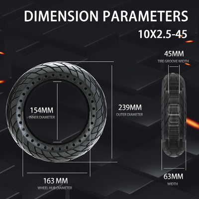 10x2.50 solid scooter reifen 10 zoll vollgummireifen 60/70-6,5 für Ninebot Max g30d 2 solid reifen e