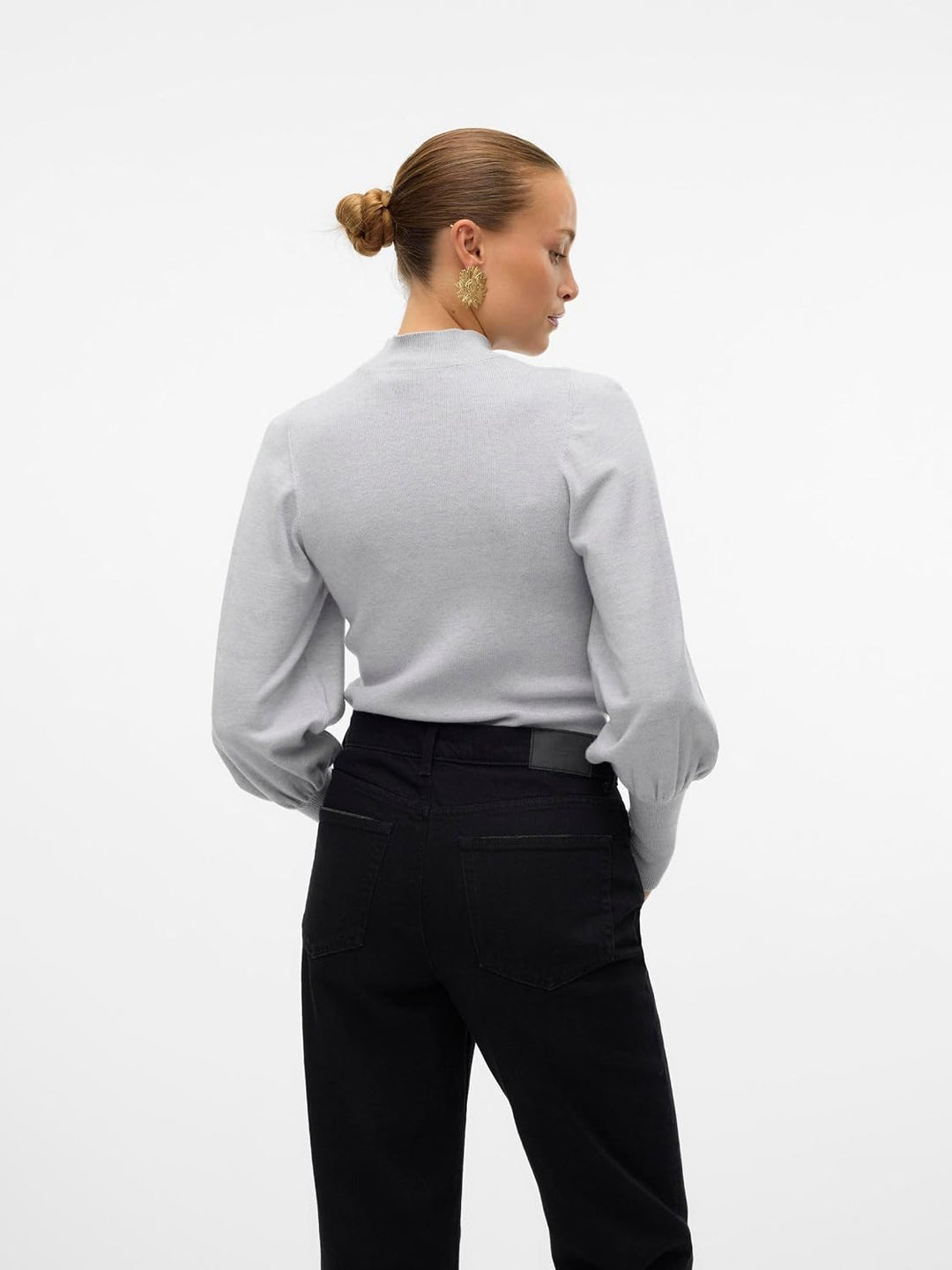 VERO MODA Female Strickpullover VMHOLLYKARISPUFF Strickpullover | Knitted Pullover S Light Grey Mela