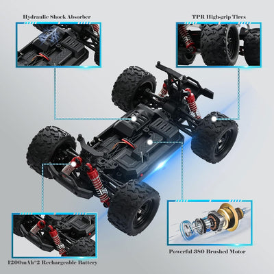 Kotsy RC Offroad Fernbedienungsauto 1:18 Skala rc Auto 50 km/h Offroad Pickup 4WD 2,4 GHz RC Truck H