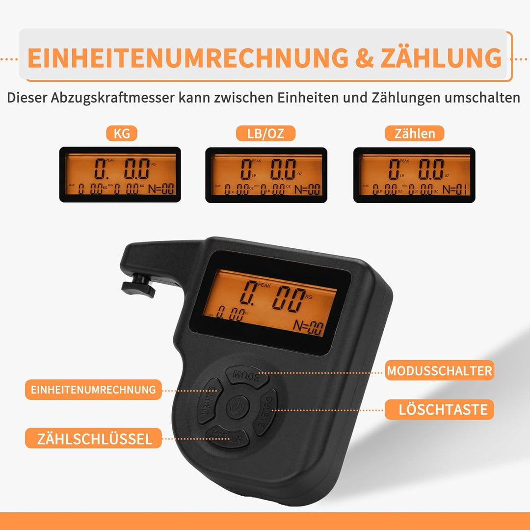 BOOSTEADY Digitaler Auslöse-Zugmesser, 0-5,4 kg Trigger-Zugwaage, 28,3 g Schritten für genaue Messwe