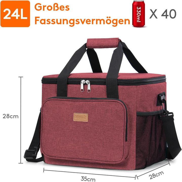 Lifewit 24L Kühltasche klein unterwegs, Isolierte Cooler Bag Lunchtasche faltbar für Herren und Dame